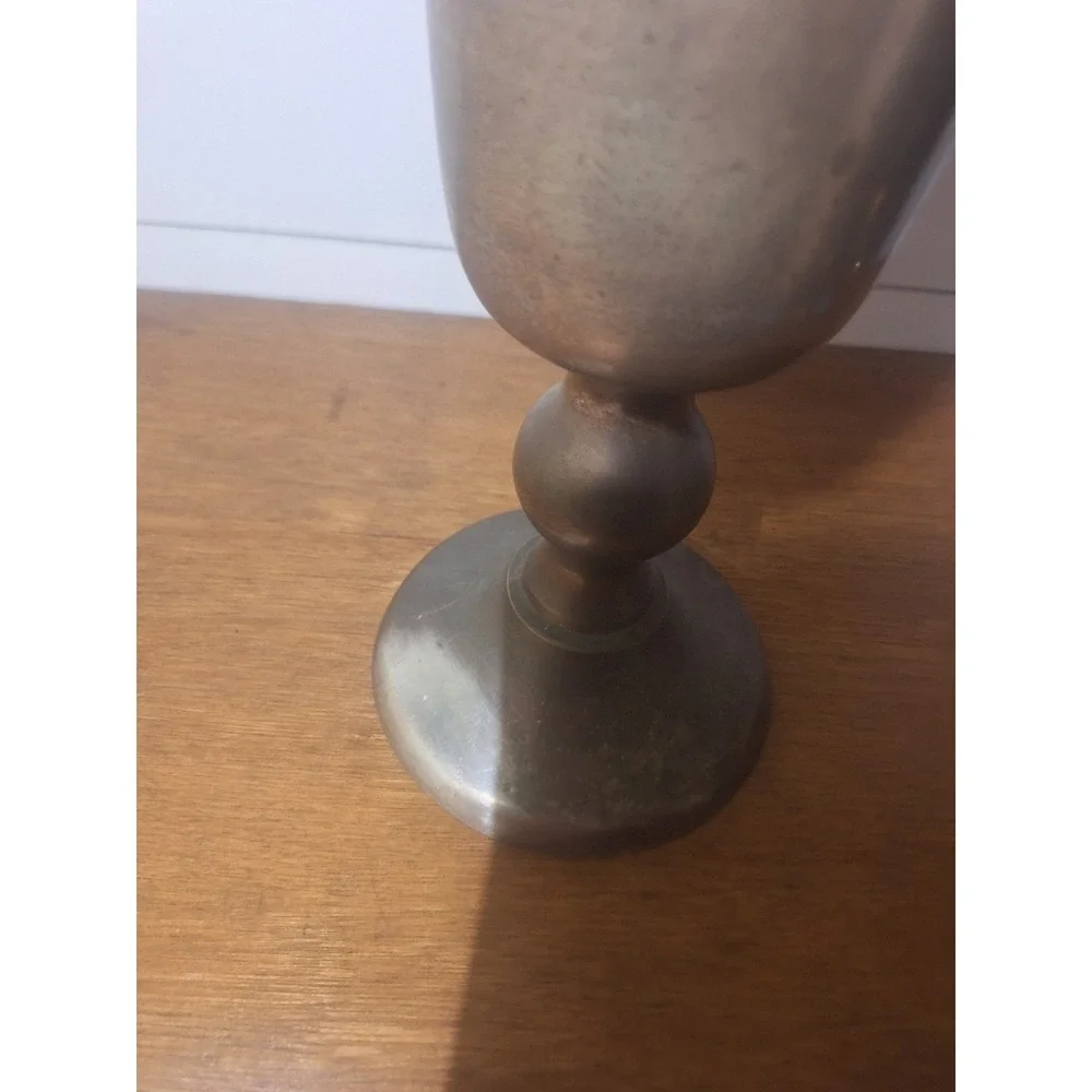 Vintage pottery barn large Silver plate trumpet vase